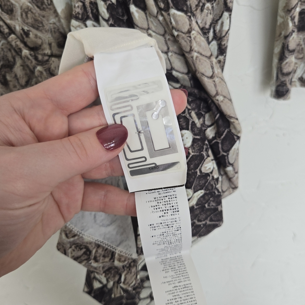 Roberto Cavalli Snakeskin Python Tan Gray Sheath … - image 8